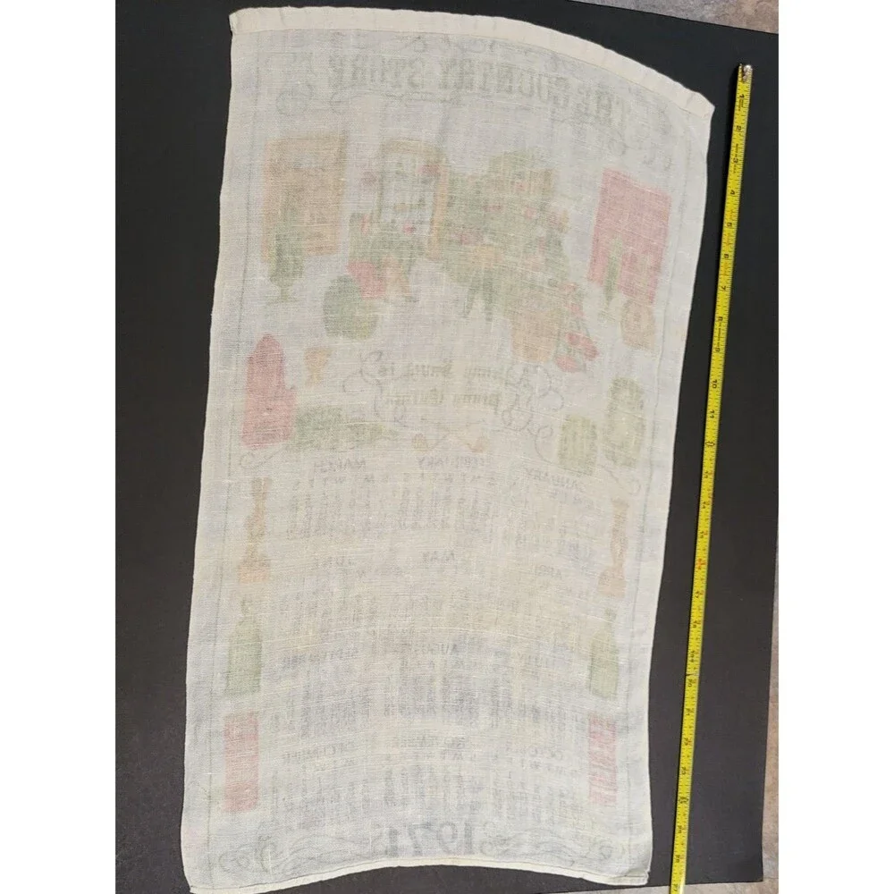 Vintage 1971 Calendar Towel Country Store Penny Saved Penny Earned